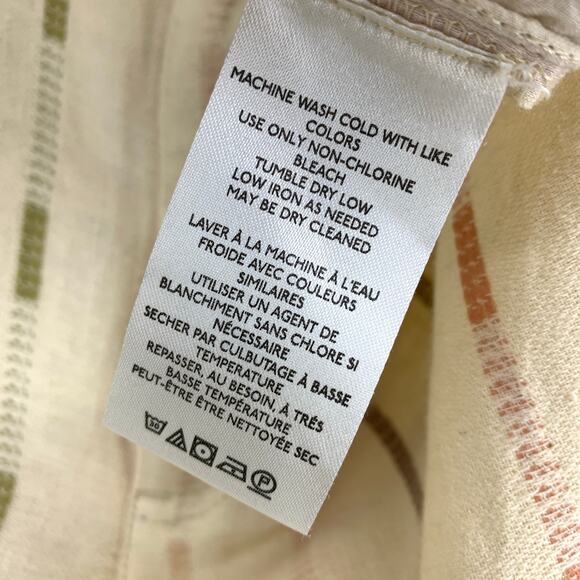 Free People Soft Spirit Trousers Womens Sz 6 Beige Sand Combo Cotton Linen Blend - Picture 6 of 7